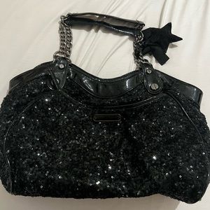 Betsey Johnson black sequin purse